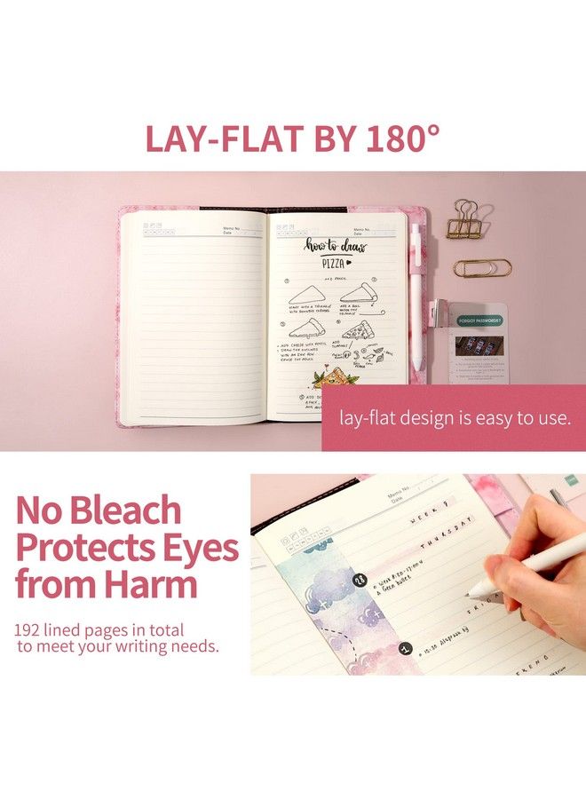 Marble Diary With Lock For Girls And Women Waterproof Journal With Lock 192 Pages Secret Girls Locked Diary With Pen Password Locked Journals For Teen Girls A5 Pink
