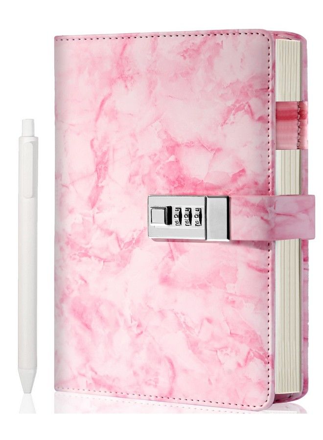 Marble Diary With Lock For Girls And Women Waterproof Journal With Lock 192 Pages Secret Girls Locked Diary With Pen Password Locked Journals For Teen Girls A5 Pink