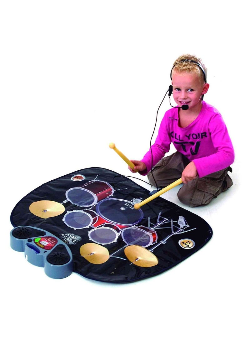 UKR Drum Playmat for Kids – Complete Musical Set with Drum Kit Playmat, Microphone, MP3 Cable, and Drumsticks – Fun Interactive Toy for Toddlers, Educational Music Toy