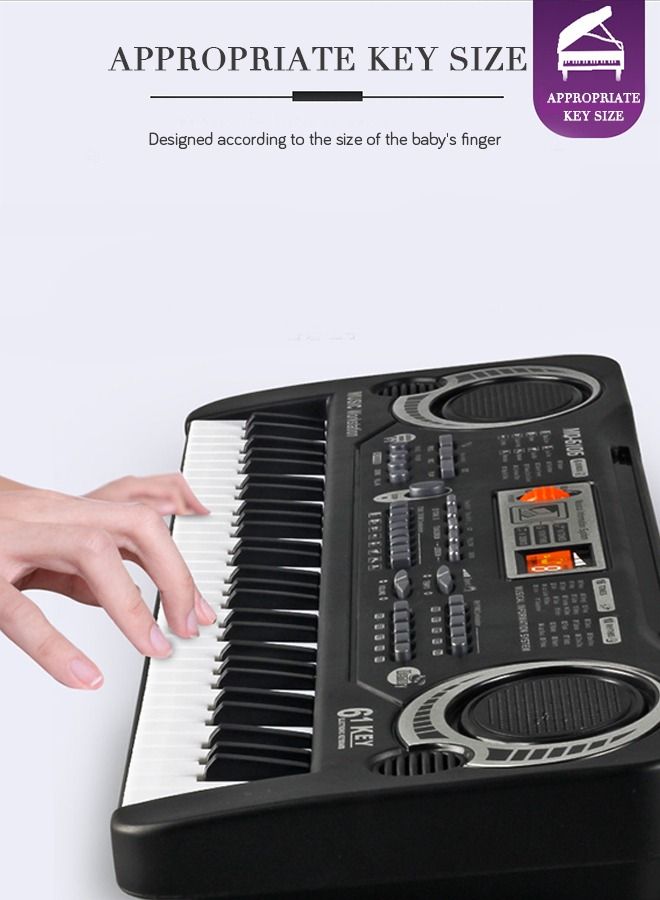 Electronic Portable Keyboard Piano 61 Keyboard with Microphone And Power Supply Digital Musicfor Kids