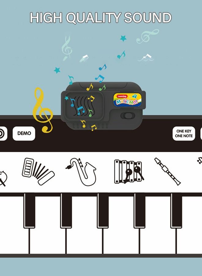 Kids Musical Mats with Music Sounds with 10 Keys, Musical Toys Toddler Music Piano Keyboard Dance Mat Carpet Touch Playmat Birthday Gift Toys for Baby Girls Boys