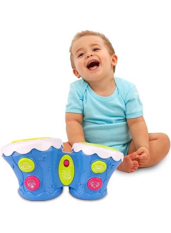 Musical Bongo Drum Toys For Kids With Dual Drum 4 Sound Modes Music Light Musical Instruments Toys For Kids Educational Musical Toy Drums For Kids Toddlers 1 2 3 4 Years Boys Girls