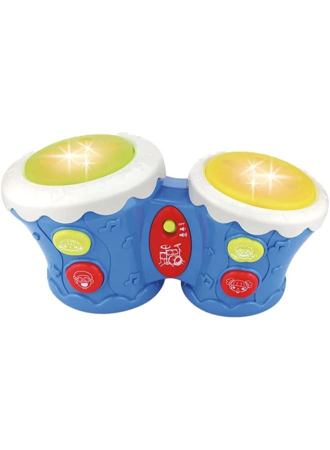 Musical Bongo Drum Toys For Kids With Dual Drum 4 Sound Modes Music Light Musical Instruments Toys For Kids Educational Musical Toy Drums For Kids Toddlers 1 2 3 4 Years Boys Girls