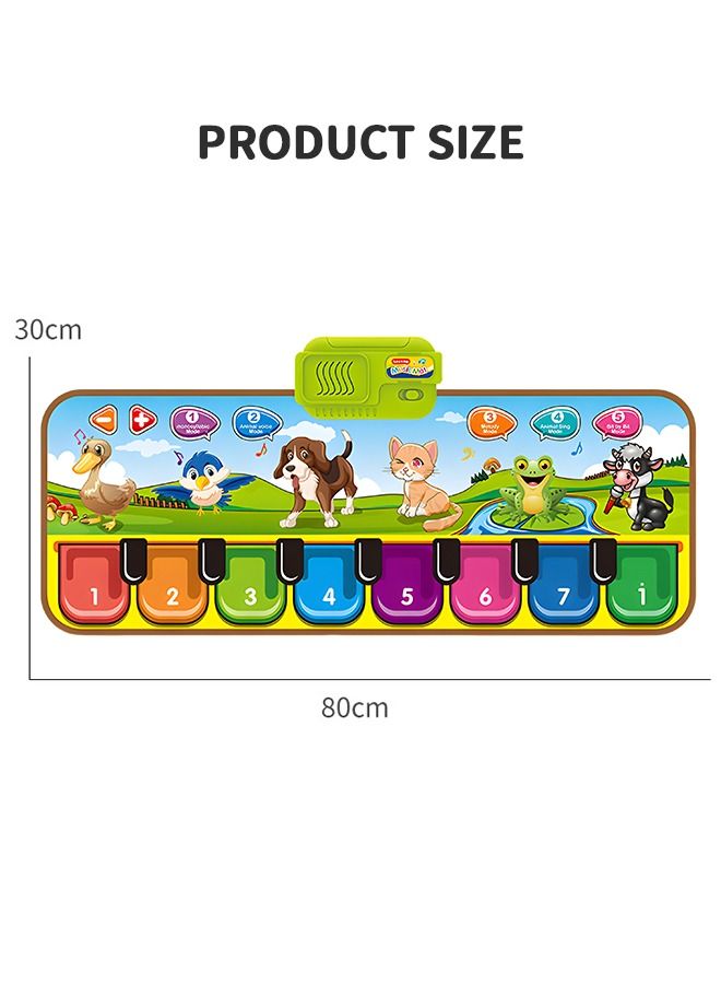 Kids Musical Mats with Music Sounds with 8 Keys Musical Toys Toddler Music Piano Keyboard Dance Mat Carpet Touch Playmat Birthday Gift Toys for Baby Girls Boys