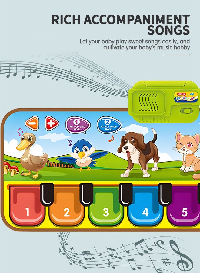 Kids Musical Mats with Music Sounds with 8 Keys Musical Toys Toddler Music Piano Keyboard Dance Mat Carpet Touch Playmat Birthday Gift Toys for Baby Girls Boys