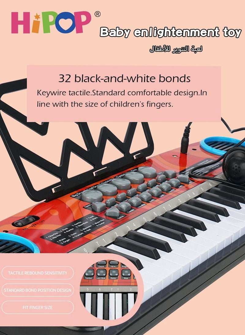 Children's Electronic Piano with Microphone 49 Keys,Educational Digital Keyboards Set for kids