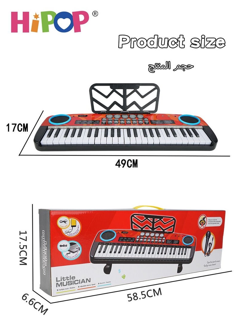 Children's Electronic Piano with Microphone 49 Keys,Educational Digital Keyboards Set for kids