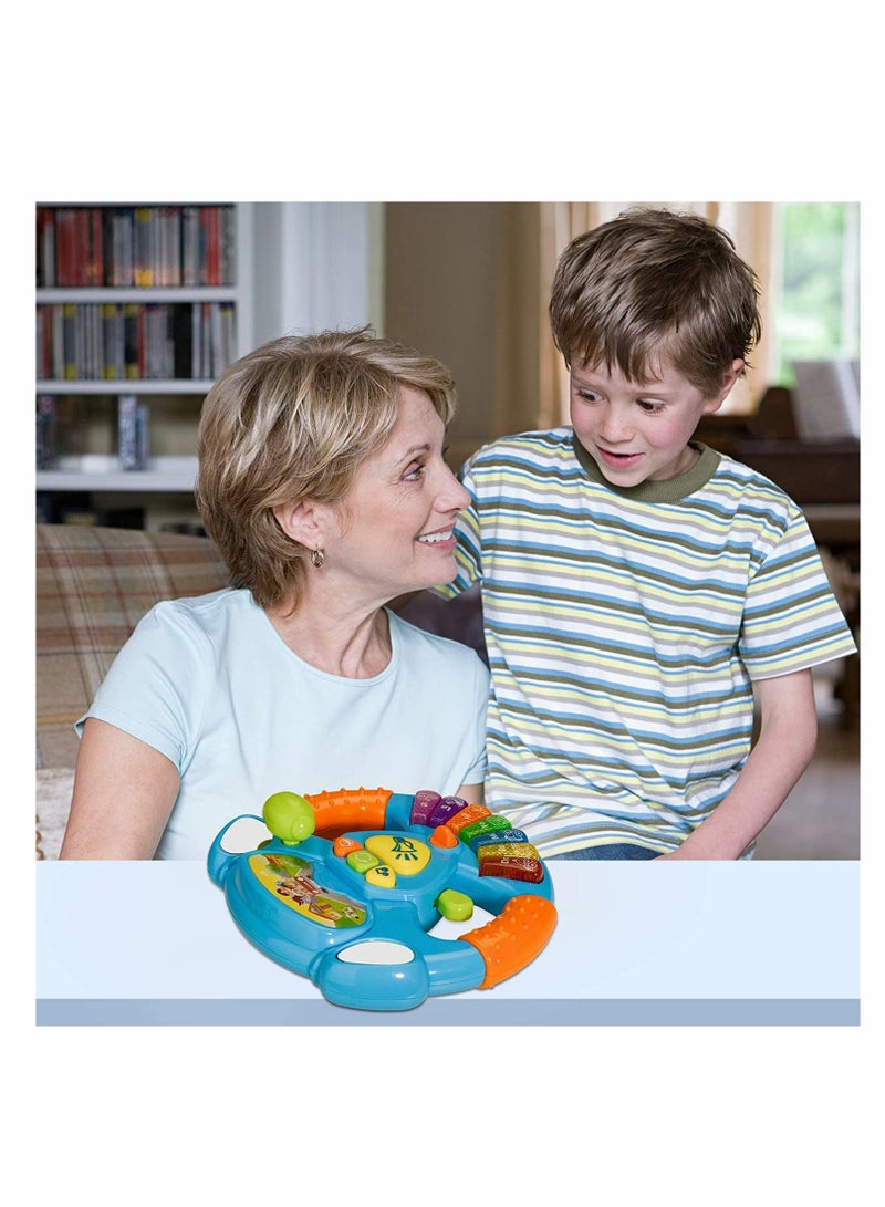 Musical Toys Steering Wheel for Kids Toddler Electronic Light Up Keyboard Learning Toy Set Mini Driving Educational Development Music Toys for Toddlers and Kids Early Education Story Machine