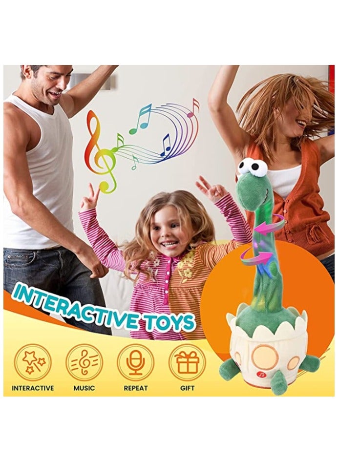 Light up Dancing Talking Dinosaur Toys Electronic Shake Interactive Toys Glowing Toy Wriggle Singing Recordable Toy 14” Funny Mimicking Speaking Creative Toy Birthday Gift for Kids