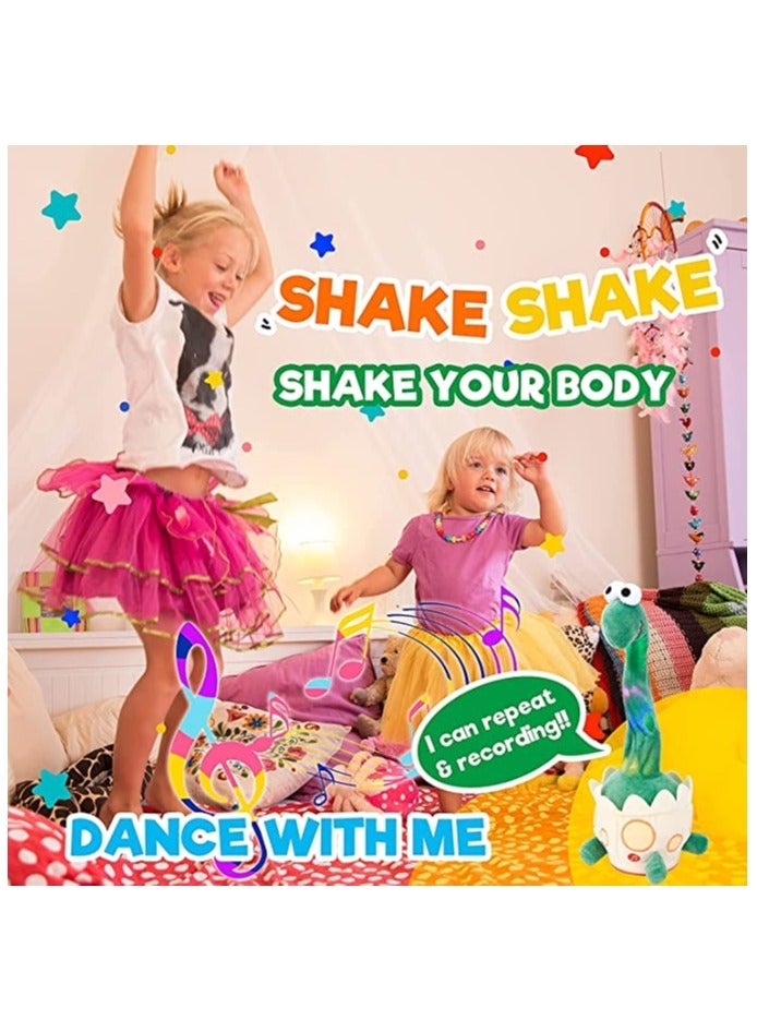 Light up Dancing Talking Dinosaur Toys Electronic Shake Interactive Toys Glowing Toy Wriggle Singing Recordable Toy 14” Funny Mimicking Speaking Creative Toy Birthday Gift for Kids