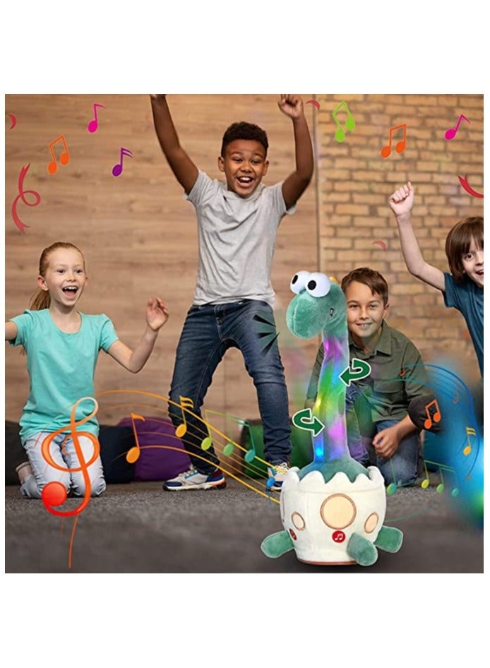 Light up Dancing Talking Dinosaur Toys Electronic Shake Interactive Toys Glowing Toy Wriggle Singing Recordable Toy 14” Funny Mimicking Speaking Creative Toy Birthday Gift for Kids