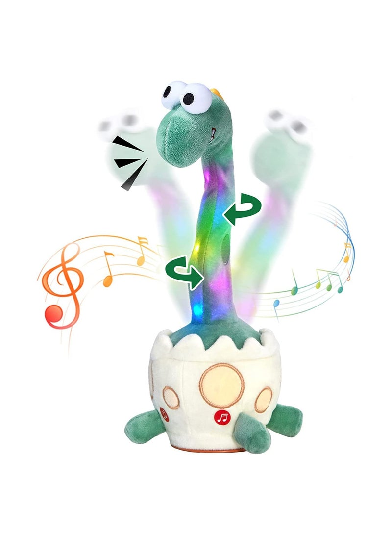 Light up Dancing Talking Dinosaur Toys Electronic Shake Interactive Toys Glowing Toy Wriggle Singing Recordable Toy 14” Funny Mimicking Speaking Creative Toy Birthday Gift for Kids