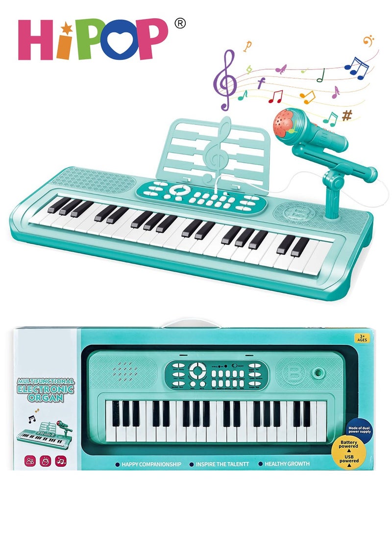 Beginner Electronic Piano with Microphone,Educational Digital Keyboards Set Musical Instrument 37 Keys,Gift for Kids