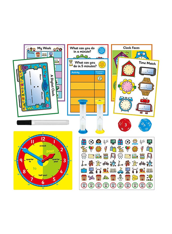 Tell the Time Set Learn To Tell The Time Clock Ages 5 Years Plus Learning & Education Science Kits 23x5x17cm