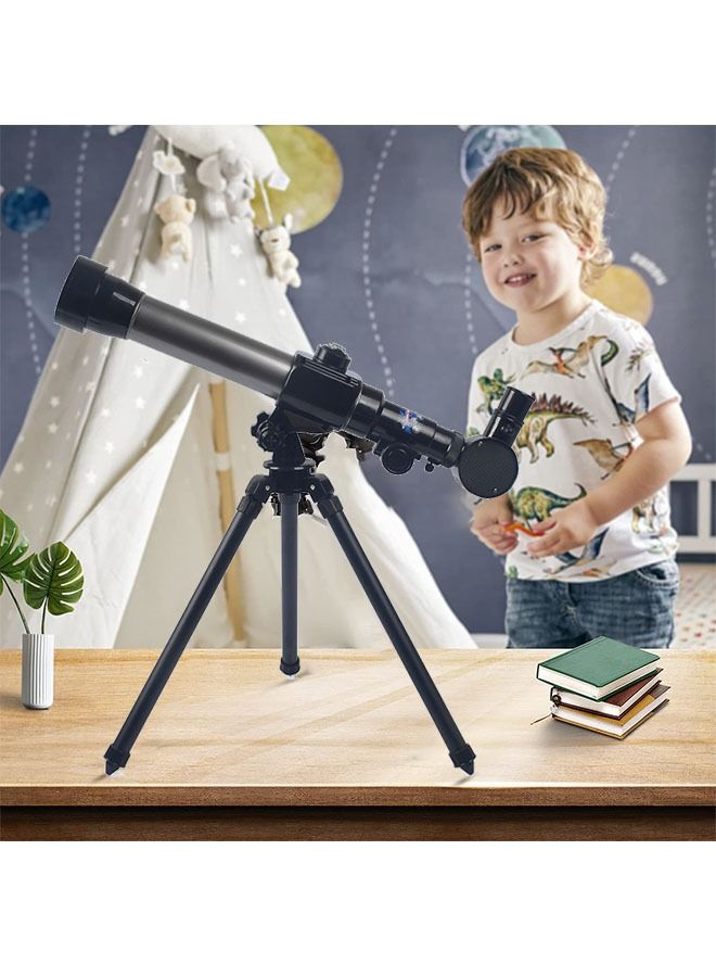 1290 Astronomical Telescope Toys, High-Definition Eyepieces for Scientific Experiments, Multiple Objective Magnifications, Stretchable Tripod, Large Objective Lens, Refractor Telescope with a Compass