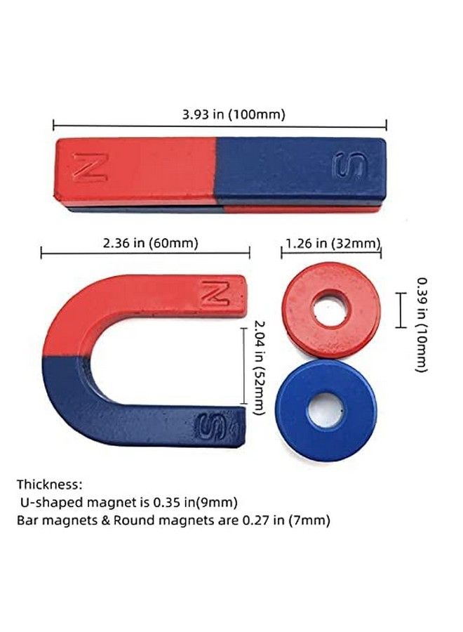 Physics Science Magnets Kit For Education Science Experiment Tools Icluding Bar/Ring/Horseshoe/Compass Magnets