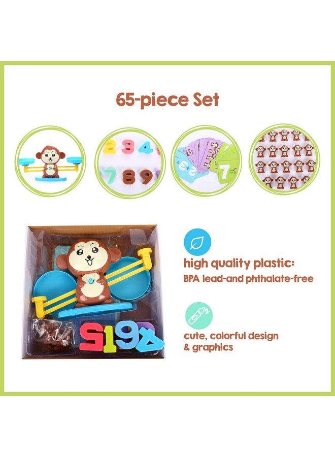 Monkey Balance Cool Math Game For Girls & Boys ; Fun Educational Children'S Gift & Kids Toy Stem Learning Ages 3+ (64 Piece Set)