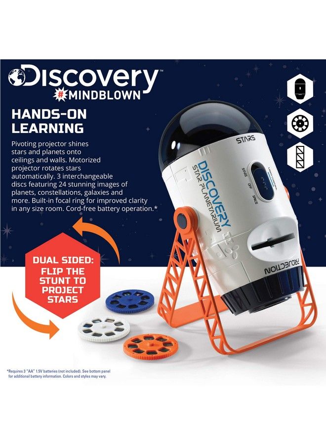 Discovery Mindblown 2 In 1 Reversible Planetarium Space Projector 24 Images 360 Degree Rotation Moving Stars And Stationary Modes Displays Planets Nebula Stars Constellations Kids Astronomy Toy