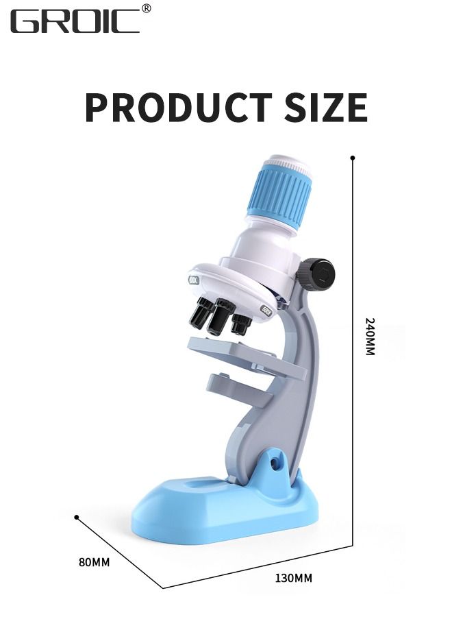 Kids Microscope Science Microscope Kits Little World Science Kits Beginner Microscope Kit with LED 200X, 600X and 1200X Magnification Kids Educational Toy Preschool Science Toy