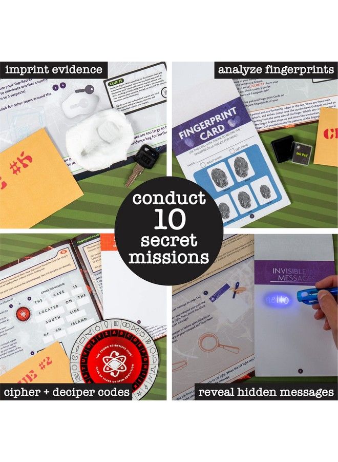 Top Secret Spy Science Kit Detective Kit For Kids Crimesolver Set For Spy Parties Great Science Toy Gift For Boys And Girls Be Your Own Secret Agent Ages 8 9 10