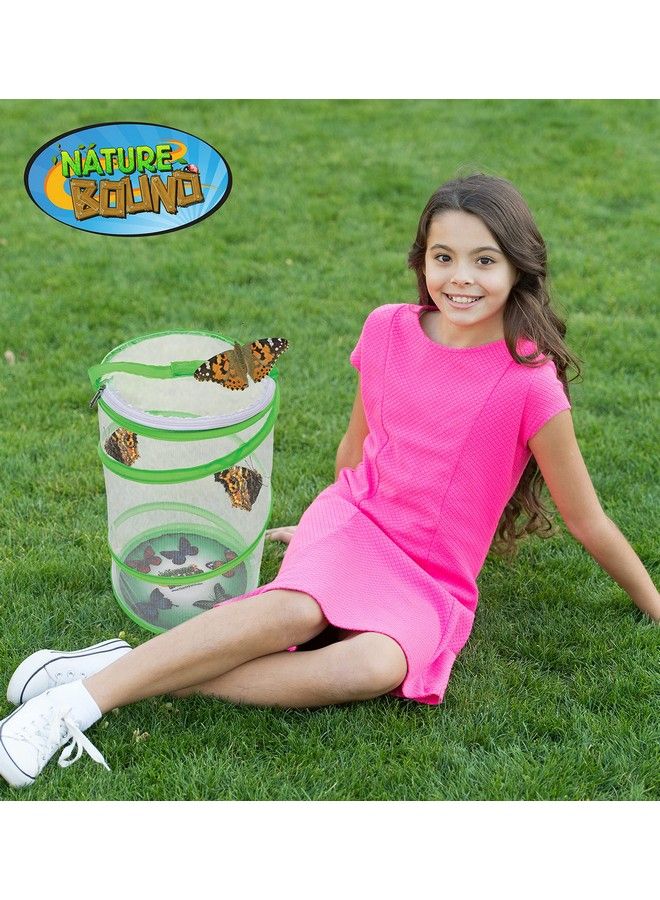 Butterfly Growing Kit With Discount Voucher To Redeem Caterpillars Later For Home Or School Use Green Popup Cage 13Inches Tall For Boys And Girls Ages 6+