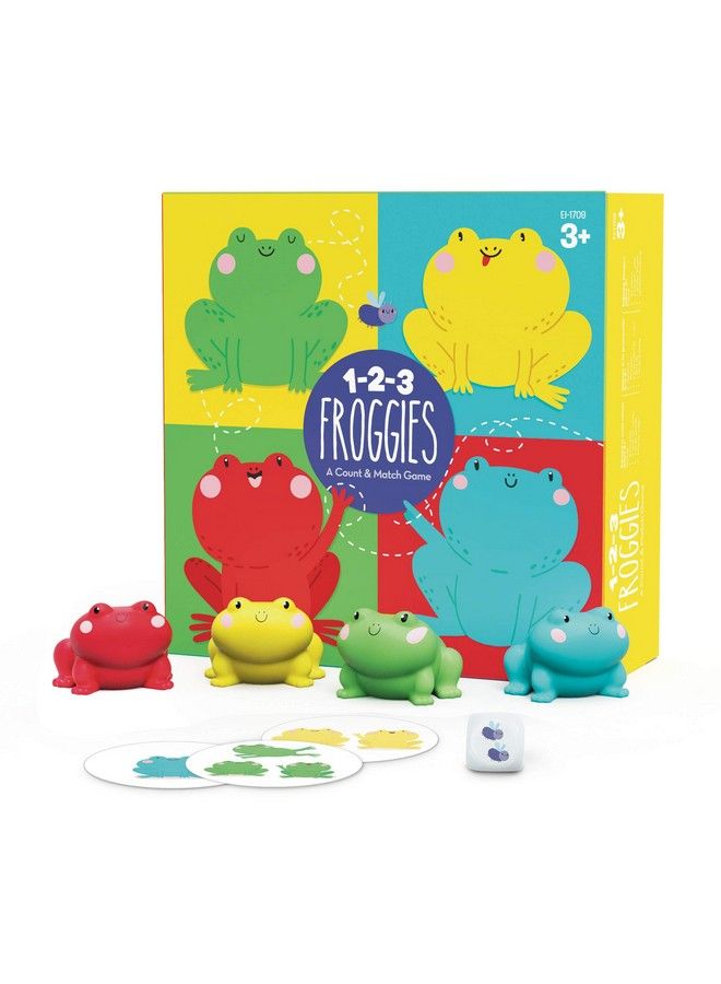 1 2 3 Froggies Counting & Color Matching Game For Preschoolers And Toddler For 2 4 Players Fun Family Board Game For Kids Ages 3+