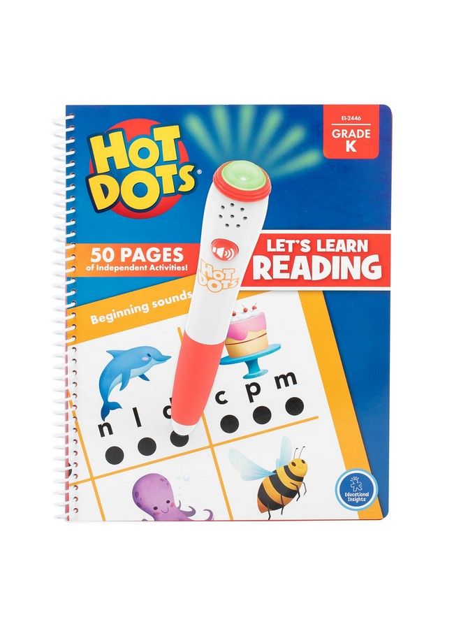 Hot Dots Let'S Learn Kindergarten Reading Learn Spelling & Reading Workbook With Interactive Pen Ages 5+