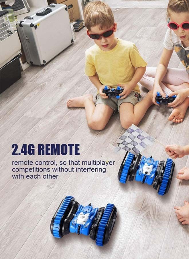 2 In 1 Double Sided Remote Control Car For Kids, Crawler Rc Car With 360 Flips Changeable Wheels Lights Stunt Cars Racing Car Toy Drift Cars Remote Car Toys For Kids Children 3+Years Boy Girls