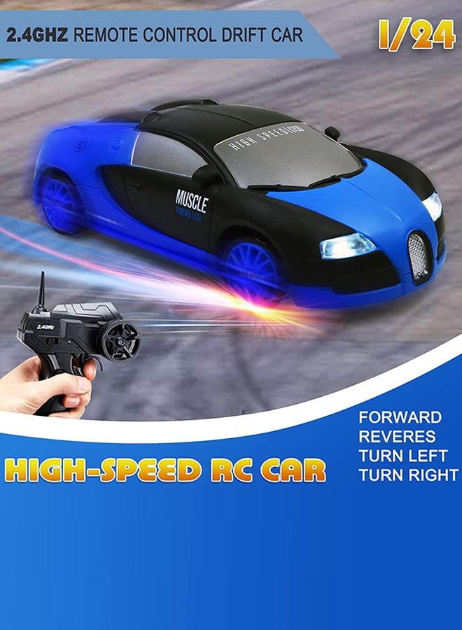 Baybee Rechargeable Remote Control Car for Kids, Stunt RC Cars with 2.4G Remote Control & Charger | Electric Battery Drift Kids Car | Remote Control Car for Kids 3+ Years Boys Girls (1:24 RC Car Assorted Colour)