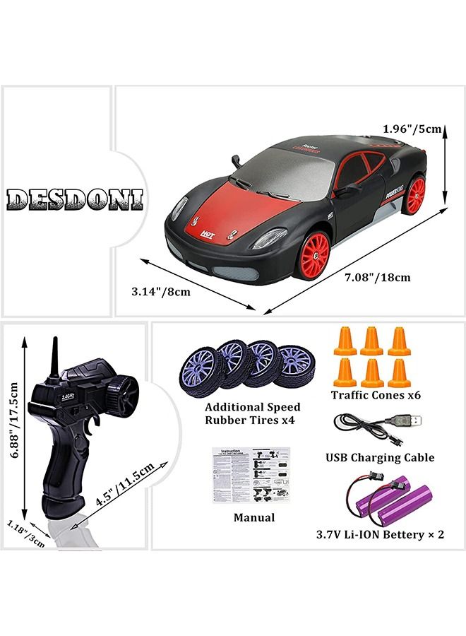 Baybee Rechargeable Remote Control Car for Kids, Stunt RC Cars with 2.4G Remote Control & Charger | Electric Battery Drift Kids Car | Remote Control Car for Kids 3+ Years Boys Girls (1:24 RC Car Assorted Colour)