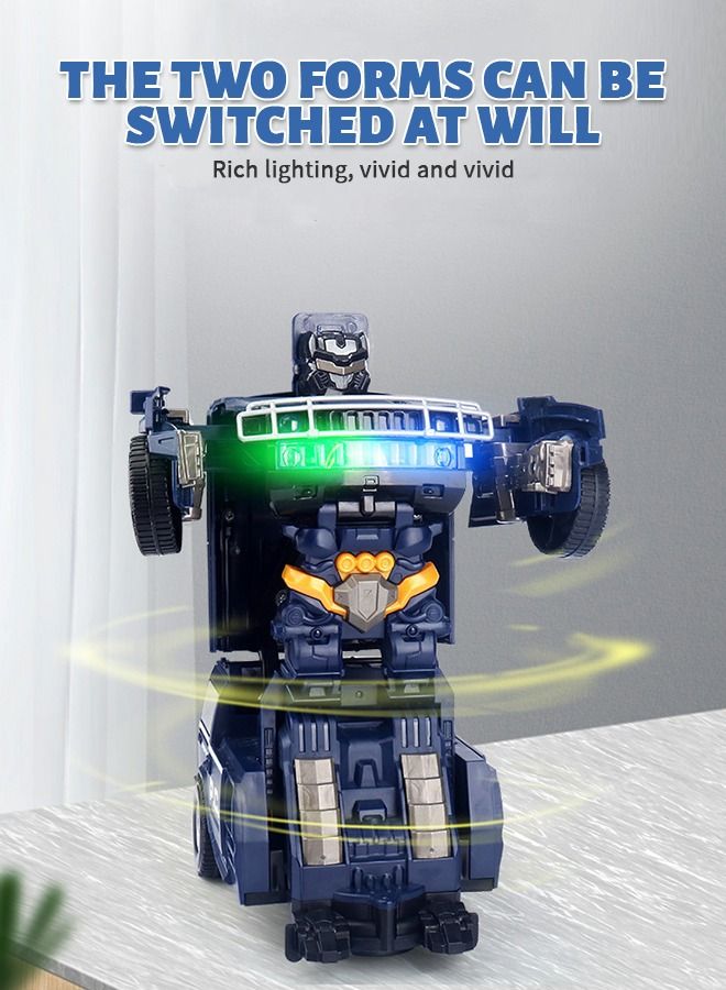 Robot Car Toy 2 in 1 Deformation Car，Transforming Toys Cars,Robot Cars Toys,Transform Car Robot,Police Car Toy with LED Light