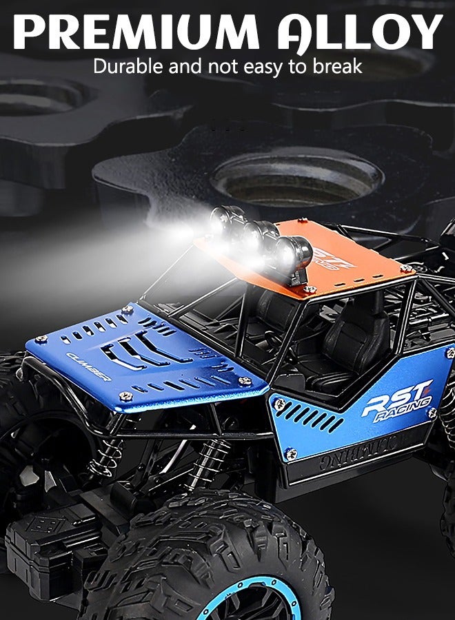 RC Racing Car, All Terrains Electric Toy Alloy Remote Control Car,  Cross-Country Climbing Rechargeable Children's Toy Car with Led Lights