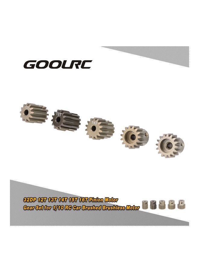 5-Piece Pinion Motor Gear Set for 1/10 RC Car