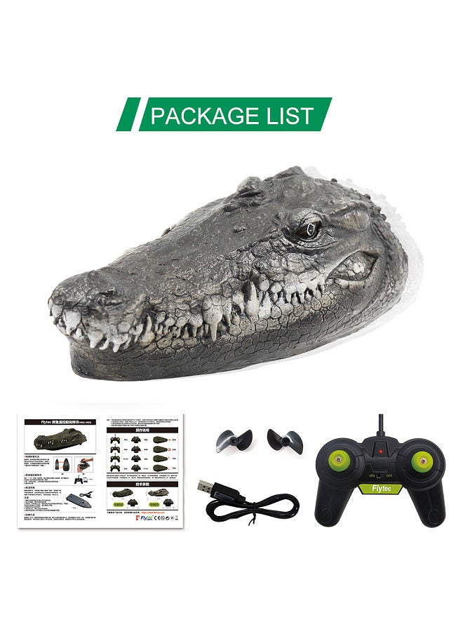 Flytec V005 RC Boat 2.4G Remote Control Electric Racing Boat for Pools with Simulation Crocodile Head Spoof Toy