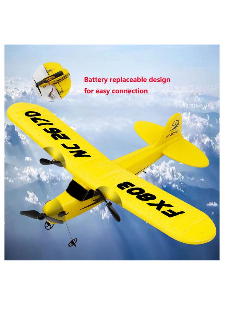 DIY RC Plane Toy 803 yellow 3 battery Remote Control Airplane DIY Fixed Wing Aircraft