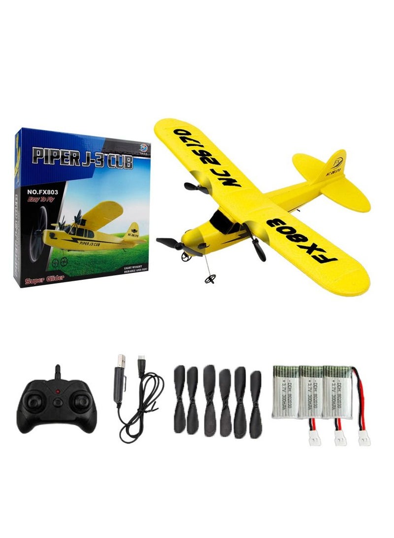 DIY RC Plane Toy 803 yellow 2 battery Remote Control Airplane DIY Fixed Wing Aircraft