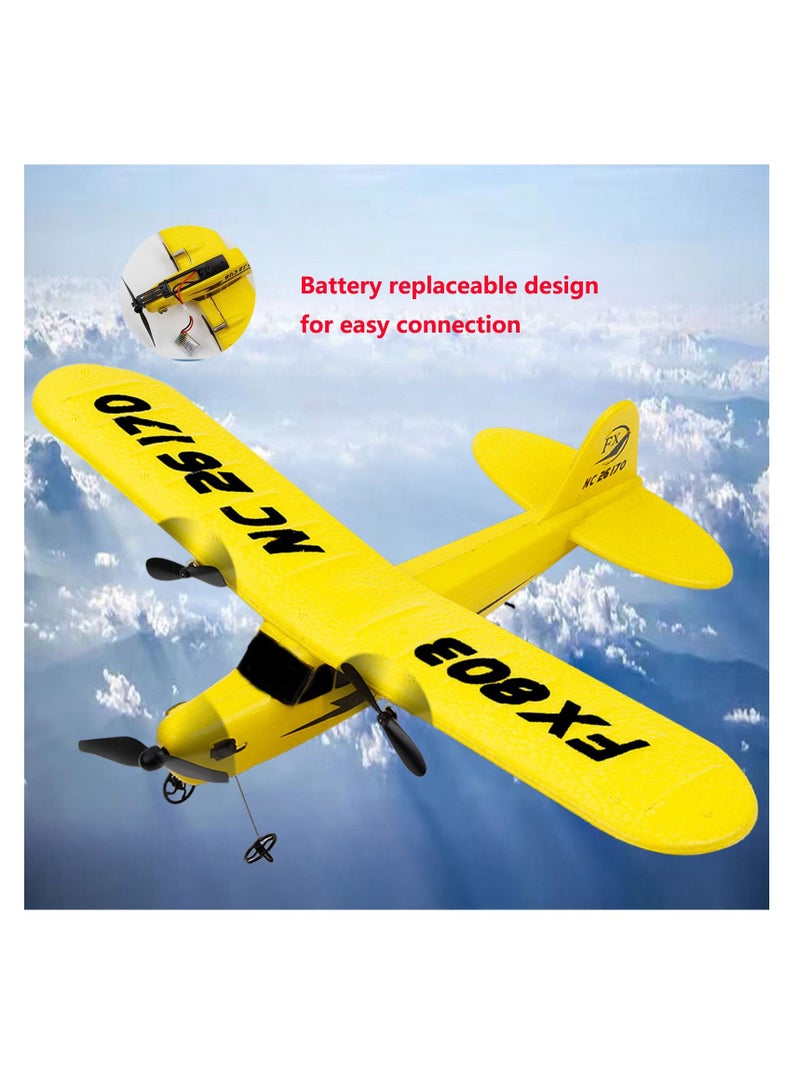 DIY RC Plane Toy 803 yellow 2 battery Remote Control Airplane DIY Fixed Wing Aircraft