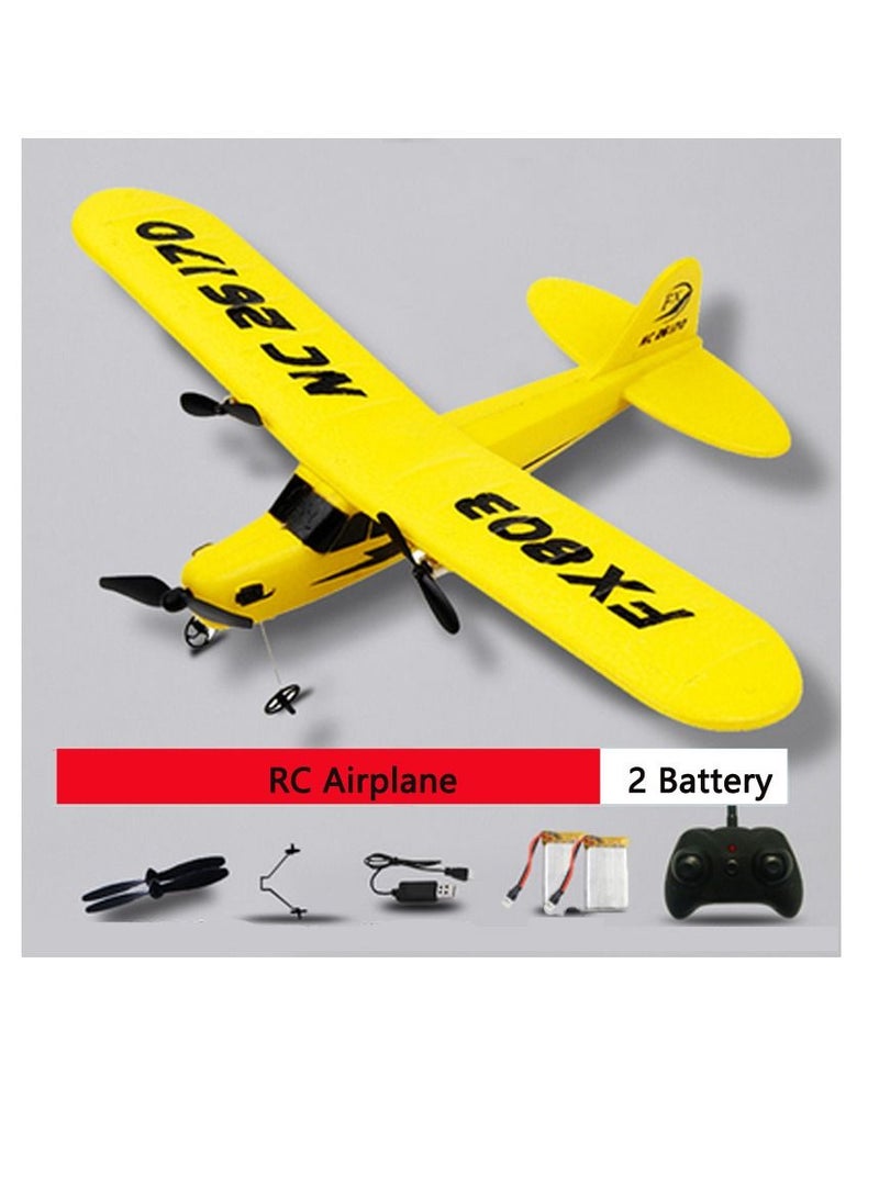 DIY RC Plane Toy 803 yellow 2 battery Remote Control Airplane DIY Fixed Wing Aircraft