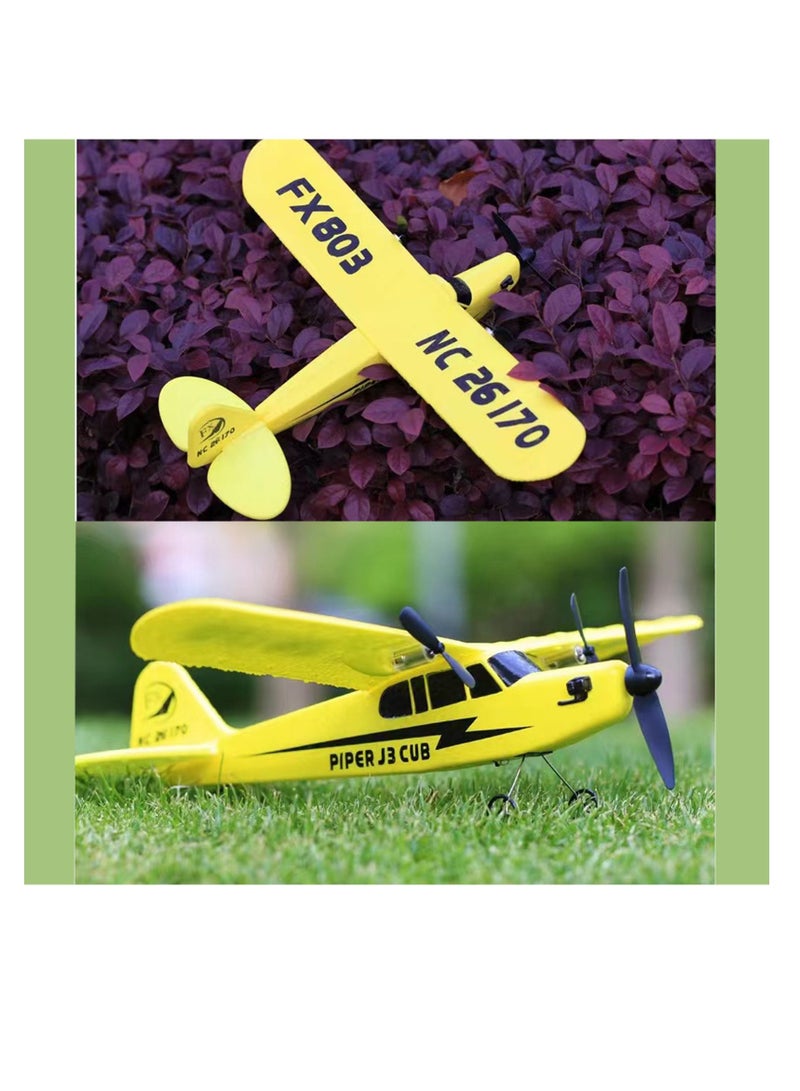 DIY RC Plane Toy 803 yellow 2 battery Remote Control Airplane DIY Fixed Wing Aircraft