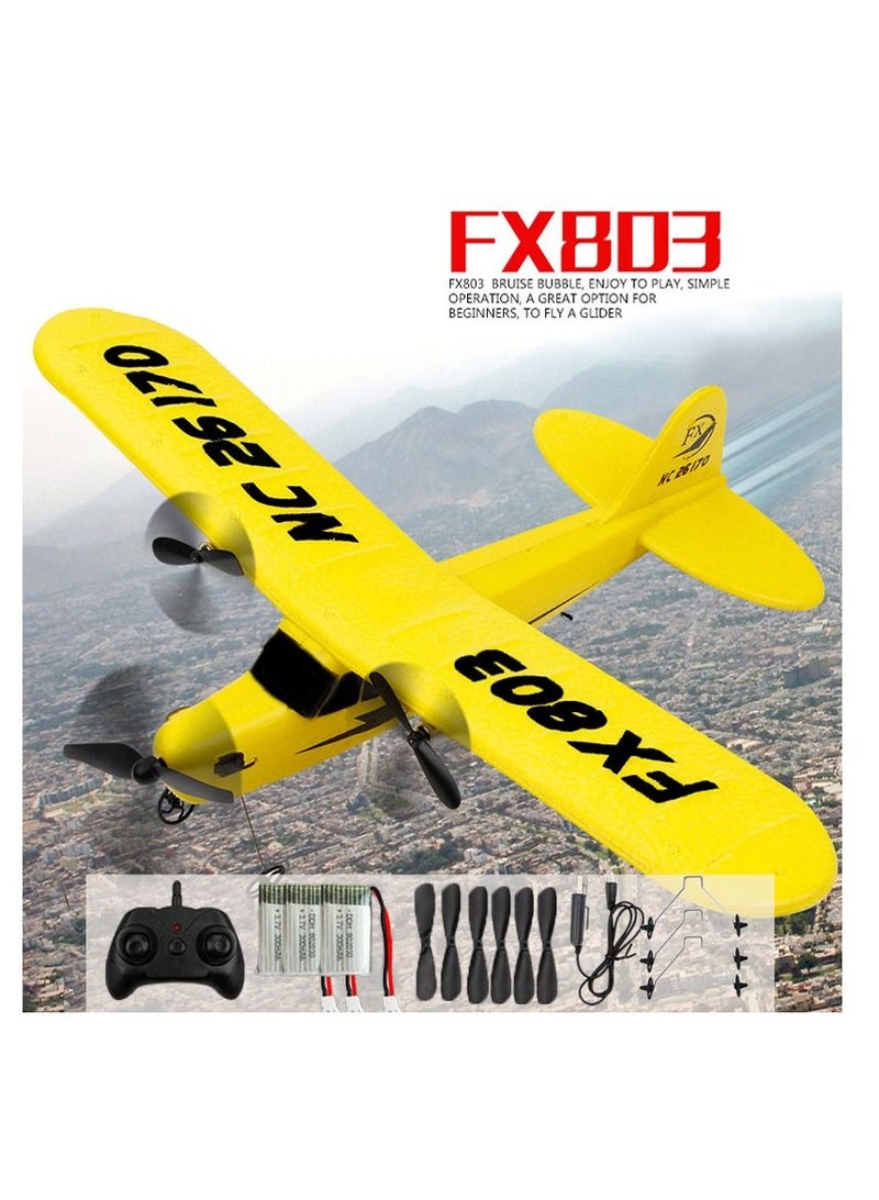 DIY RC Plane Toy 803 yellow 2 battery Remote Control Airplane DIY Fixed Wing Aircraft