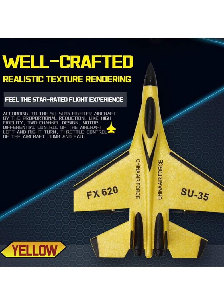 RC Foam Aircraft Remote Control Airplane Foam Toys for Children SU35 Sticker Rev Yellow