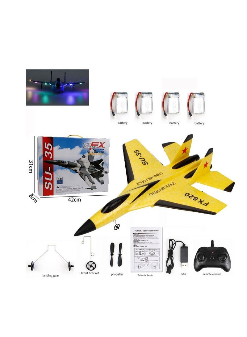 RC Remote Radio Control Drones Airplanes Yellow four Battery Toy Kids Gift