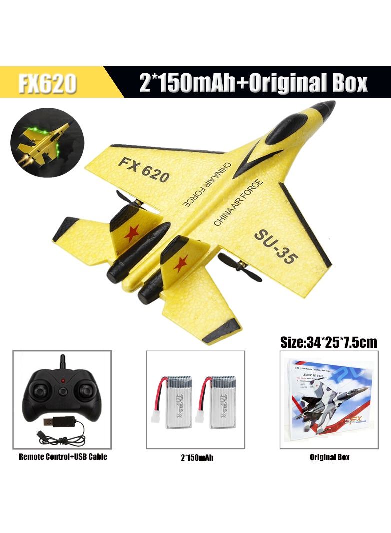 RC Foam Aircraft Remote Control Airplane Foam Toys for Children FX620 With Box Yellow