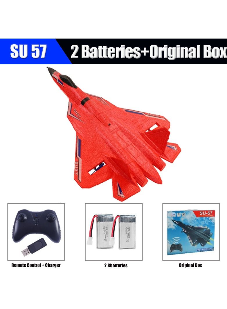 SU57 Radio Control Airplane 2.4GHz 2CH RC Plane Built-in Gyro Foam SU30 Electric Remote Control Plane Toys for Children