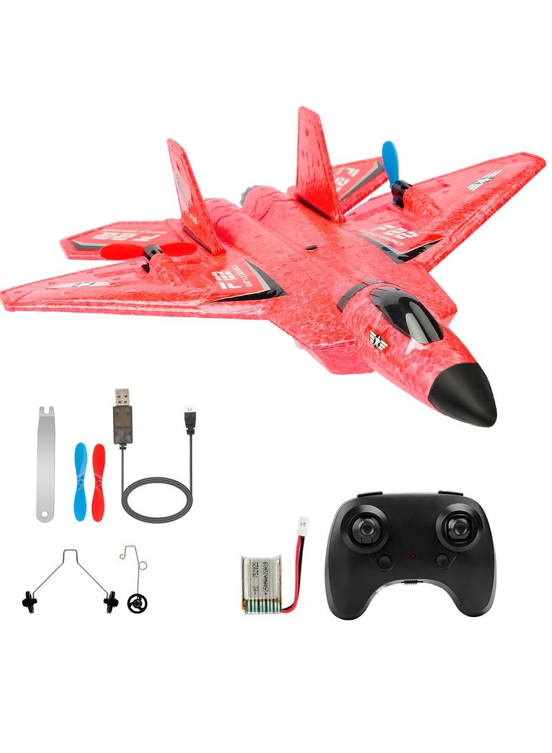 RC Airplane F22 Land and Air Remote Control Glider RC Aircraft Jet with LED Lights Foam plane Children toys