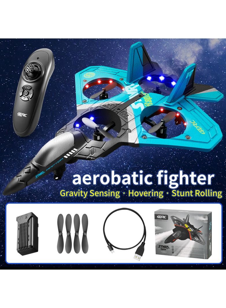 V17 Jet Fighter Stunt Remote Control Airplane 2.4GHz Remote Plane with 360°Stunt Spin Remote