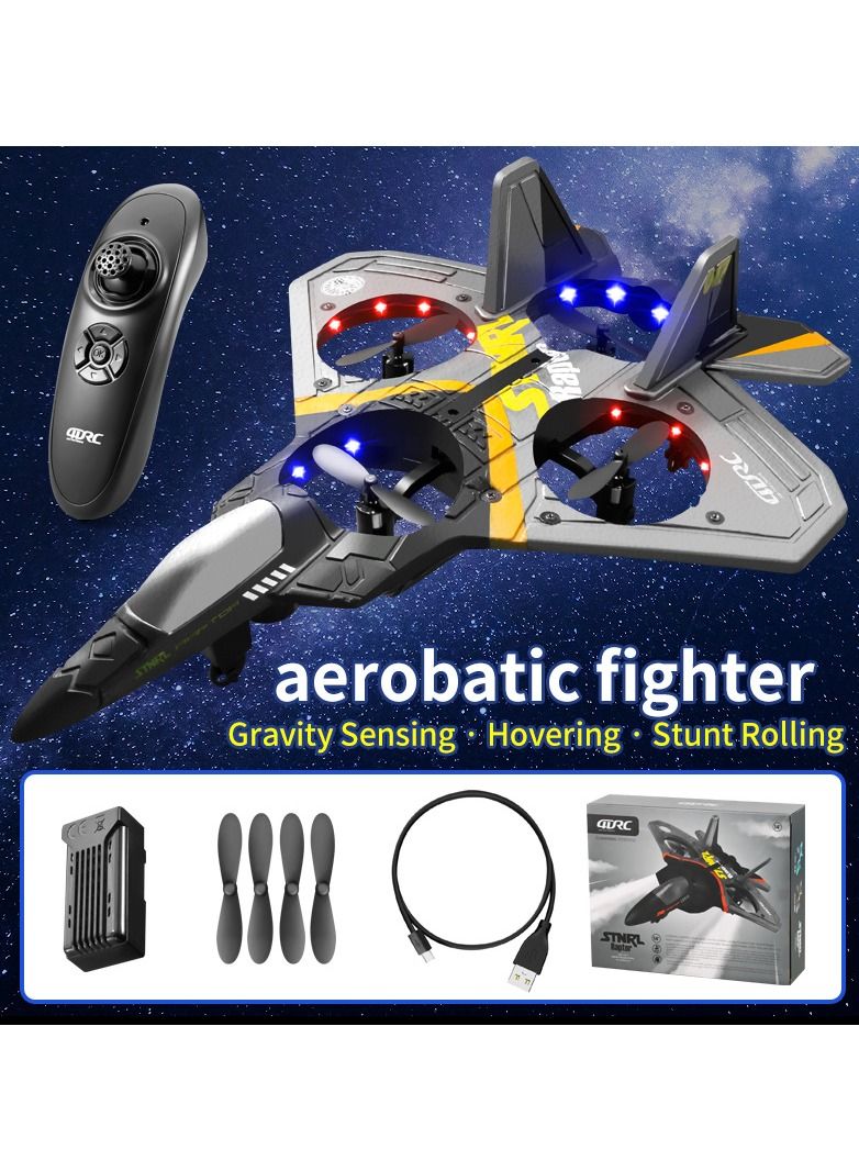 V17 Jet Fighter Stunt Remote Control Airplane 2.4GHz Remote Plane with 360°Stunt Spin Remote