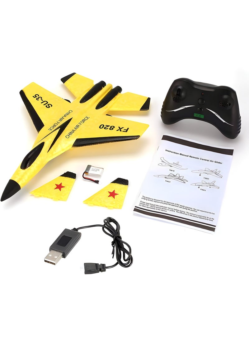 SU-35 RC RC Plane Drone with 2.4GHZ 2CH, Remote Channel Remote Control Airplane, Control Flying Paper Aircraft Toys Indoors & Outdoors Easy to Fly Best Gift for Adults and Children