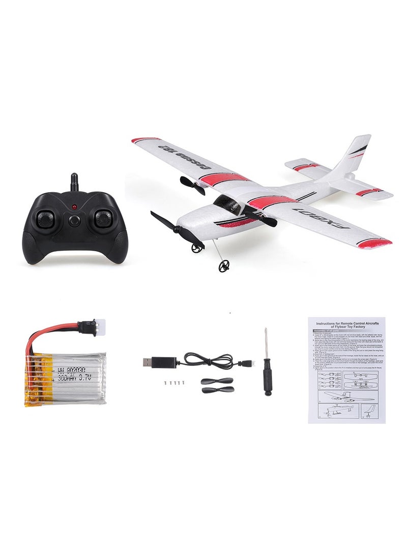 FX801 RC Plane, 2.4ghz 2ch Remote Control Airplane, Fixed Wing RC Aircraft Epp Foam RC Plane, Easy To Fly RC Glider Toys For Kids, Boys And Beginners, (White)