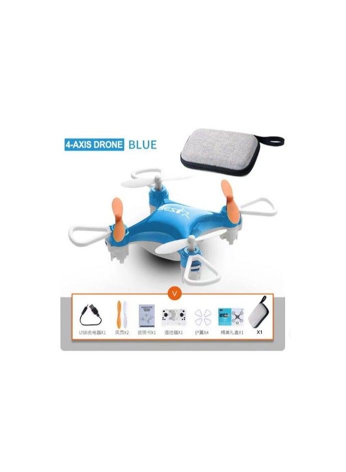 Mini Drone Quadcopter Remote Control Airplane High Fall Resistance Boy Toy Birthday Gift Blue